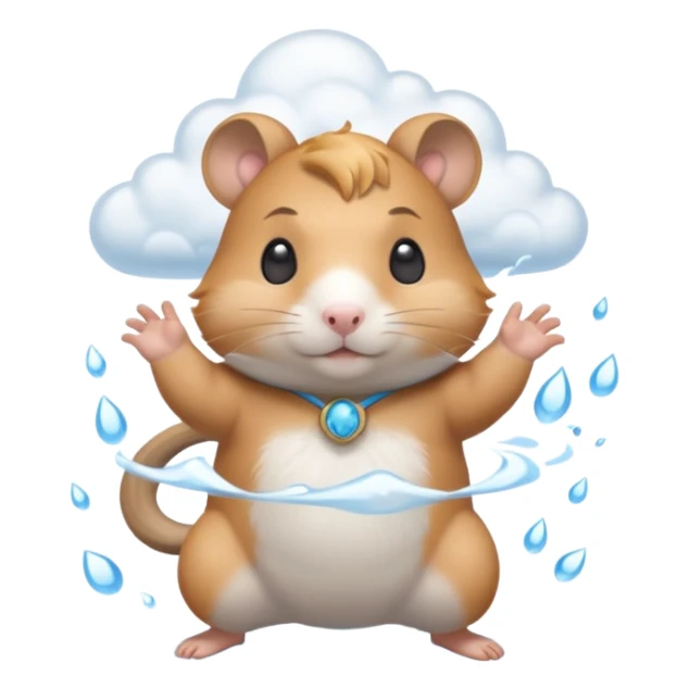 water bending hamster warrior water in air sticker