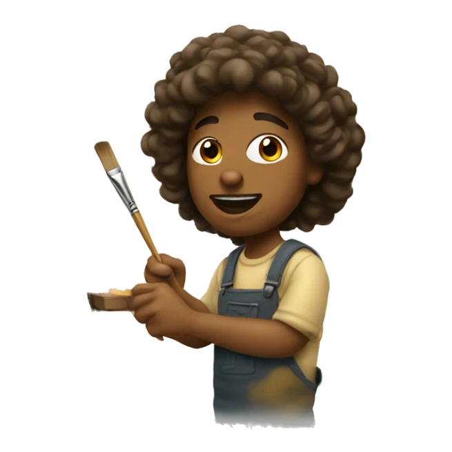 Artist painting sticker