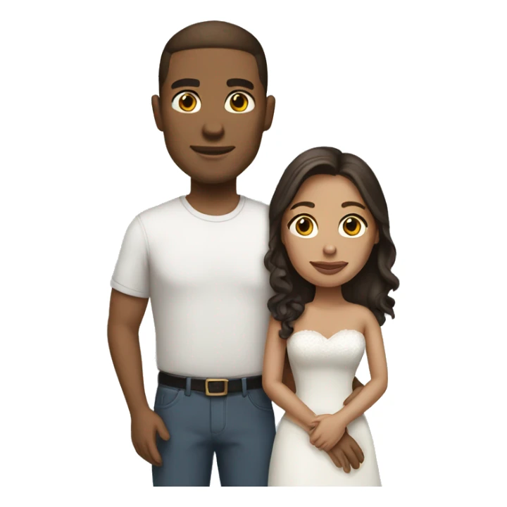 married brunette light skin couple sticker