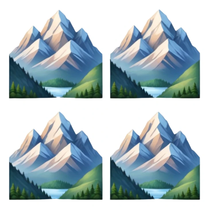 6 photos of mountains in a grid sticker