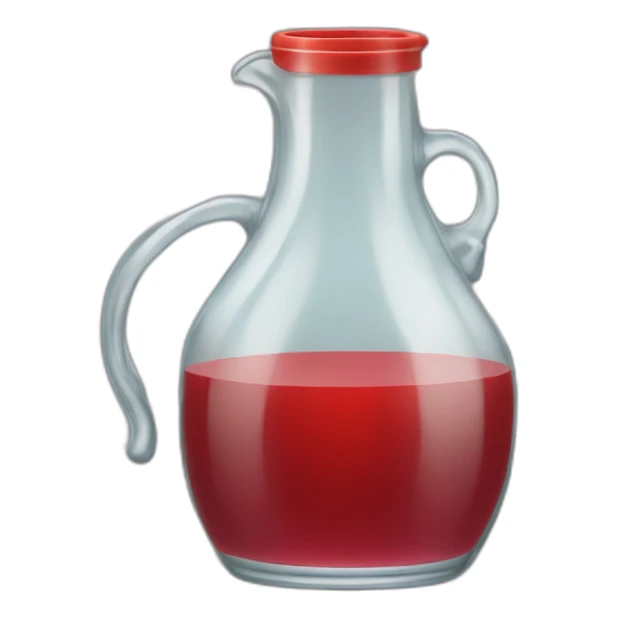 glass jug of red juice sticker