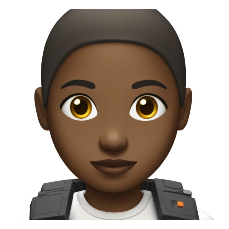 Black fully  bald girl playing video games sticker