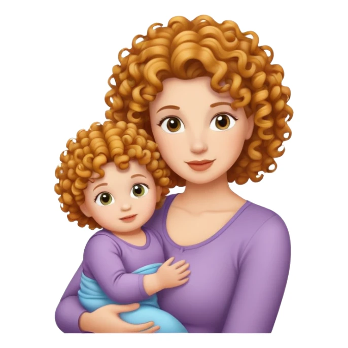 mother and baby with matching curly hairstyles sticker