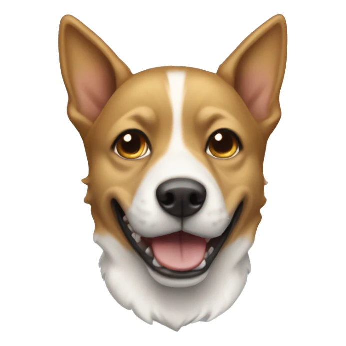 Golden brown and white dog with shark ears sticker