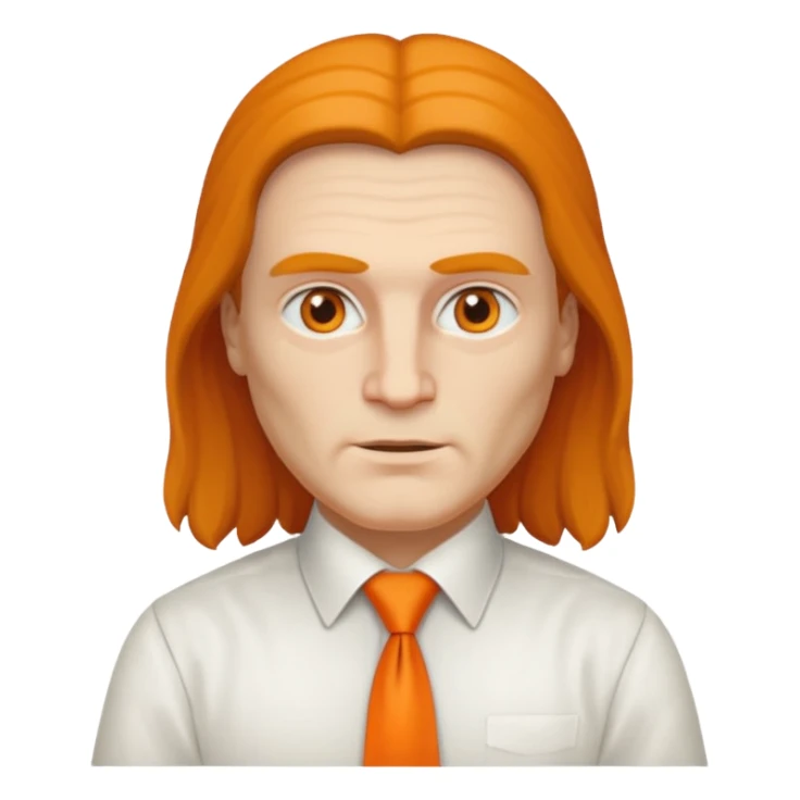 leonardo davinci in white shirt, orange tie sticker