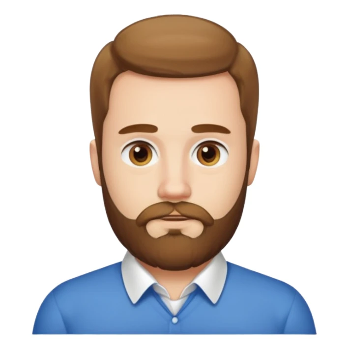 A white guy with coolers and white collar t shirt and the beard for him is at the chin area only sticker