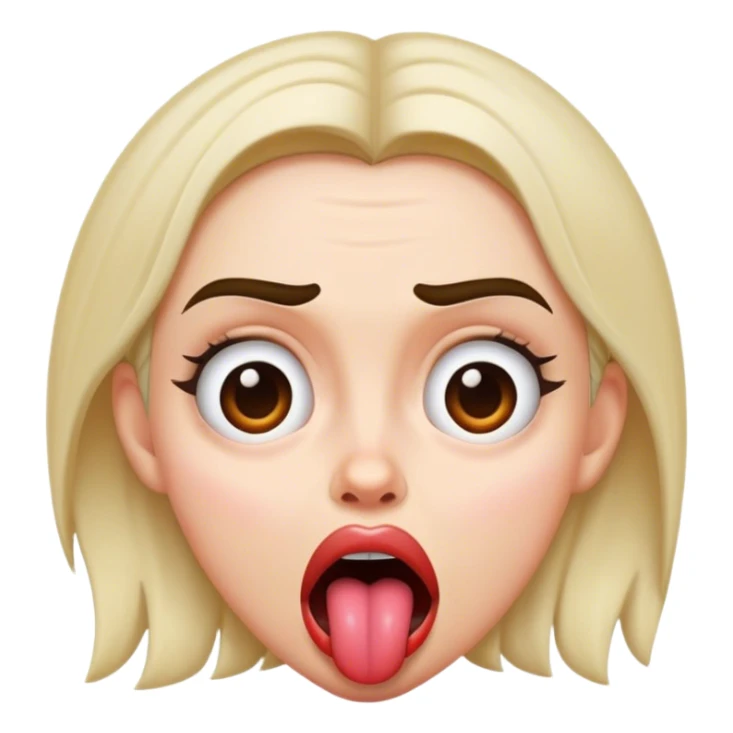 emily face furrowed eyebrows tongue out freaky style sticker