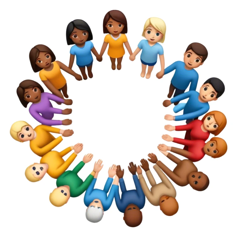 a group of professional holding hands in circle sticker