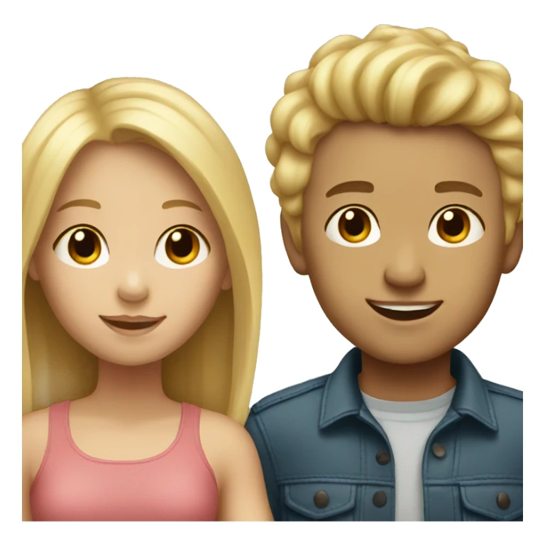 blonde girl and light-skinned boy sticker