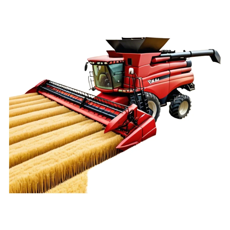 Case IH Axial-Flow 8250 (2022) – Cinematic-realistic Case IH Axial-Flow 8250 harvester, its deep red body towering over endless wheat fields. The massive cutting header slices through golden crops, sending a steady stream of grain into the bin as dust and chaff swirl in the afternoon sun. sticker