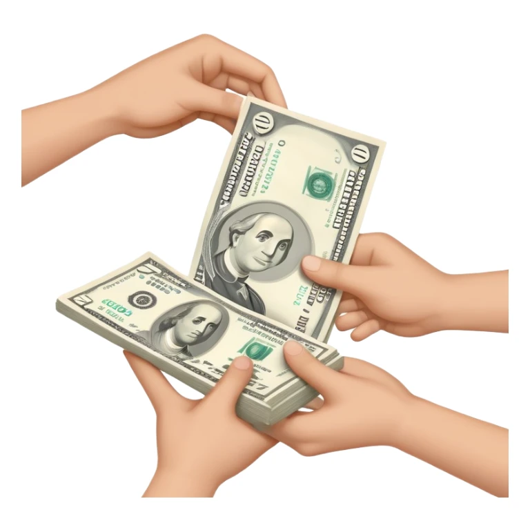 giving money from hand to hand sticker