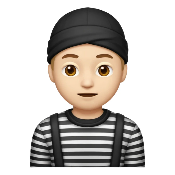 A theif robber emoji,Stripped shirt. sticker