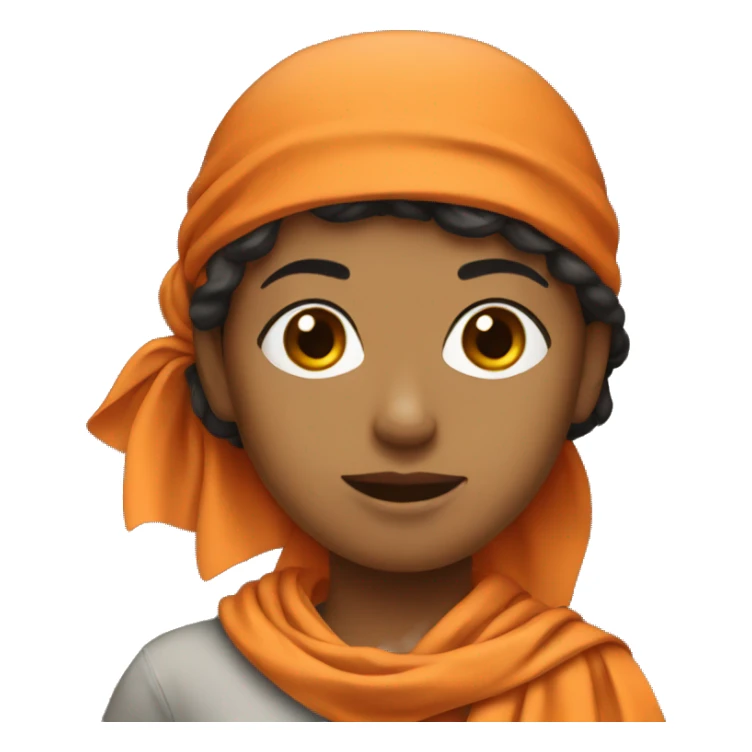 female with orange bandana sticker