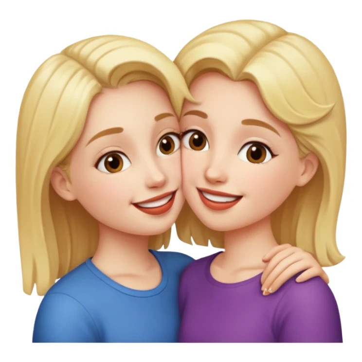 A girl kisses her friend sticker