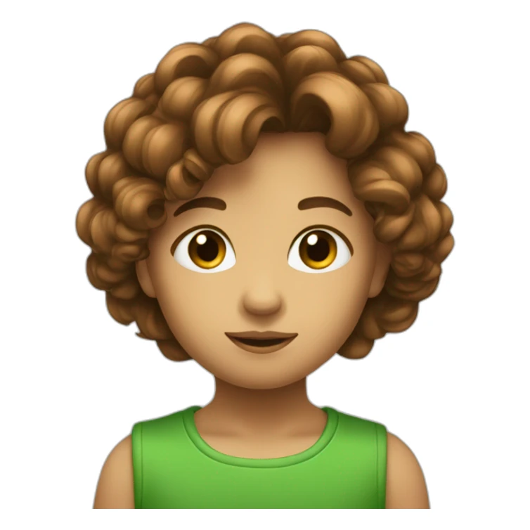 Enfant cheveux marron et œil vert sticker