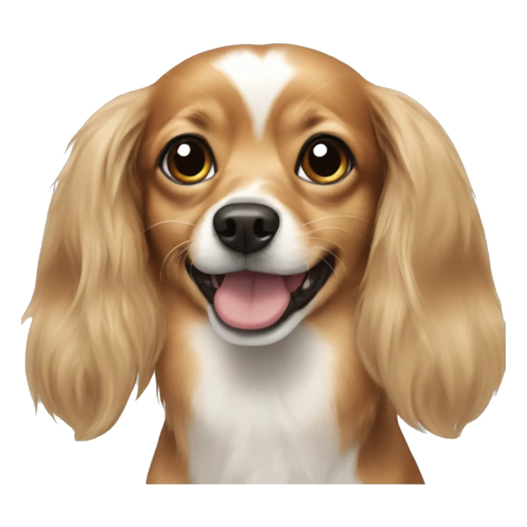 A dog that is a mix between a long haired chihuahua and a dachshund sticker