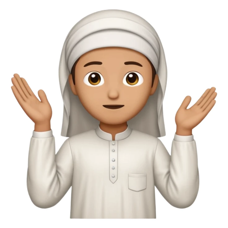 Make a person praying in Islam religion make it a sideways facing 2d emoji sticker