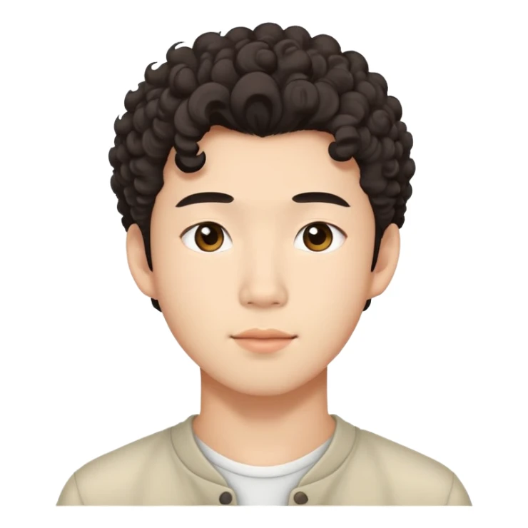 cute asian man with perm early 20s aesthetic sticker