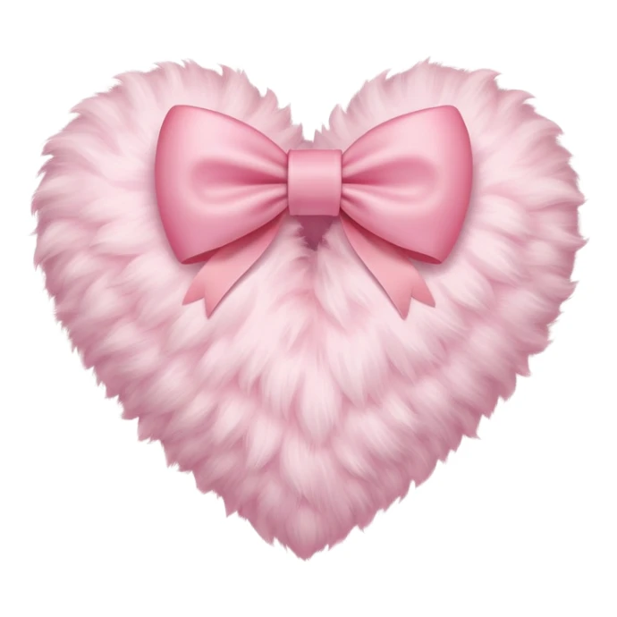 cute pastel pink fluffy heart with bow sticker
