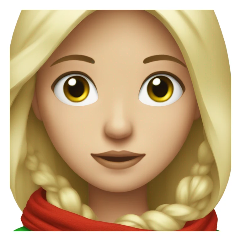 cold blonde girl with green eyes red scarf  sticker