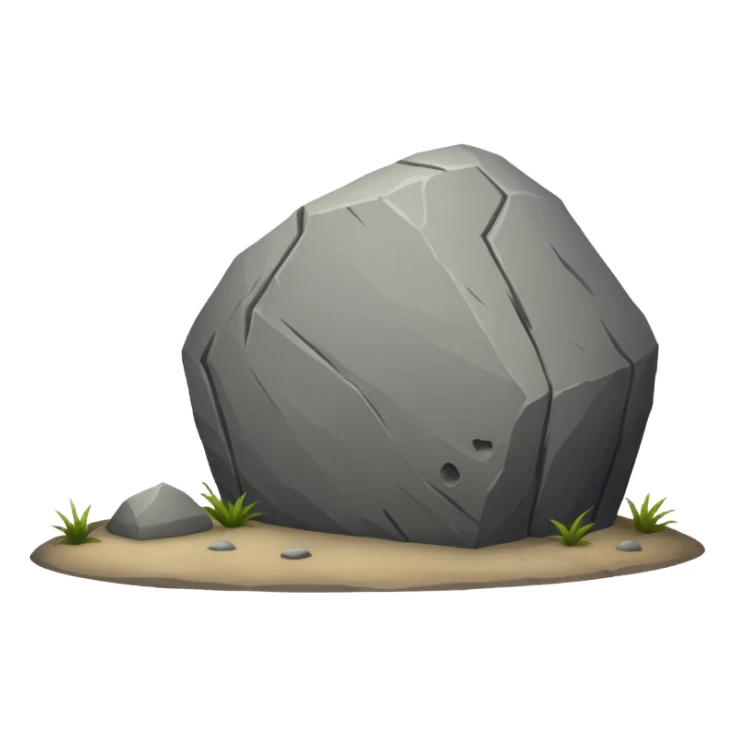A BOULDER in front of a tomb sticker