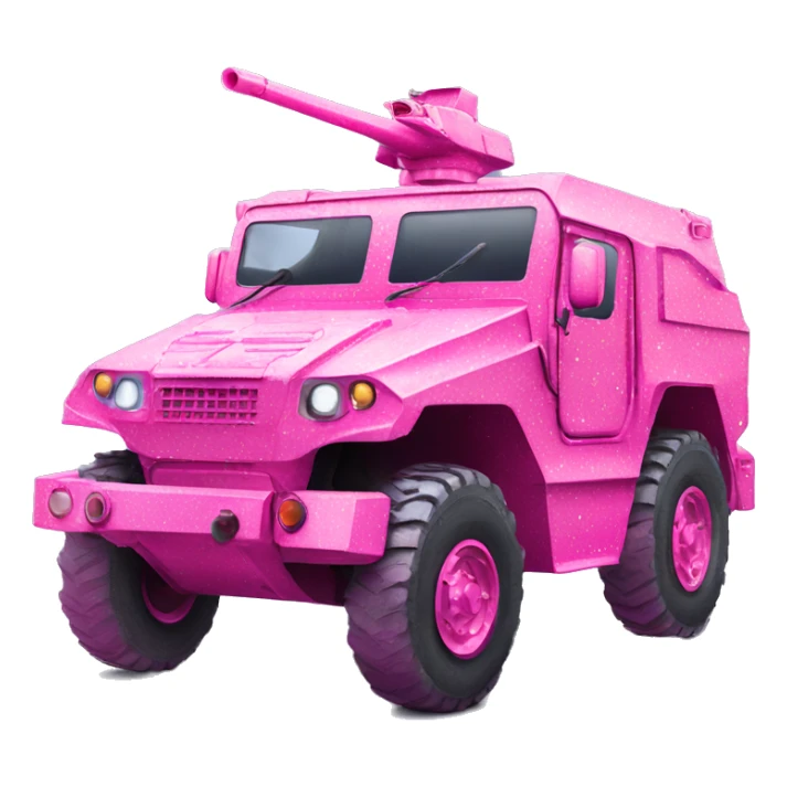 Pink ombre military vehicle with glitter sticker
