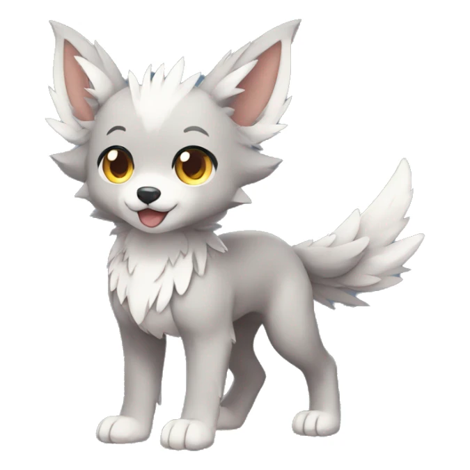 Kawaii Cute Winged Wolf-Pokémon full body sticker