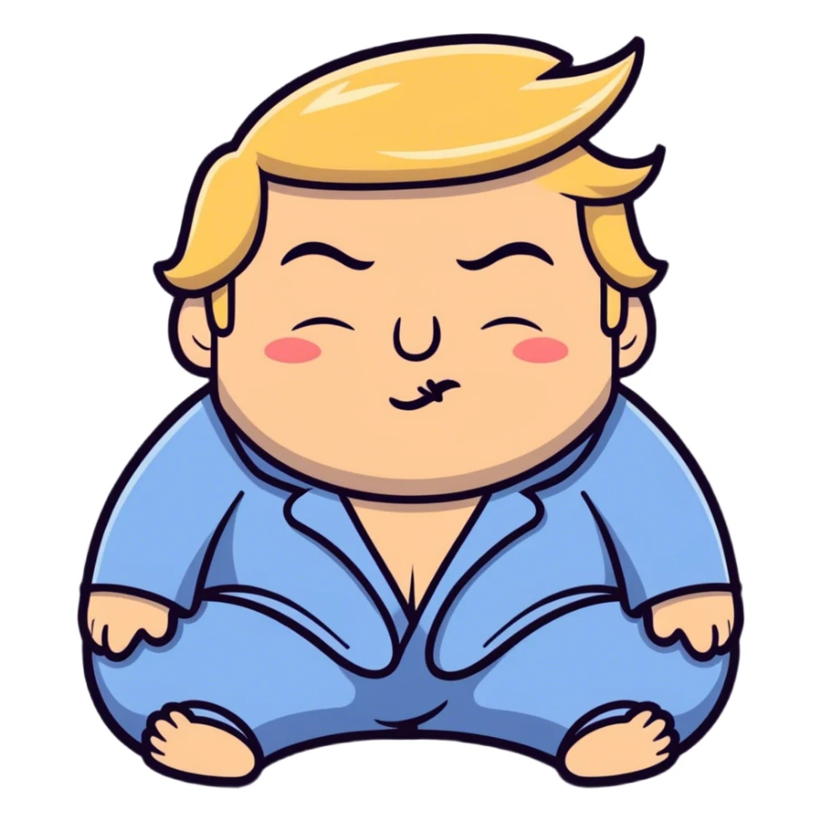 Super sleepy pajama Donald Trump sticker
