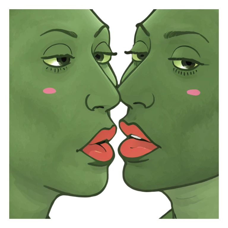 Girls kissing  sticker