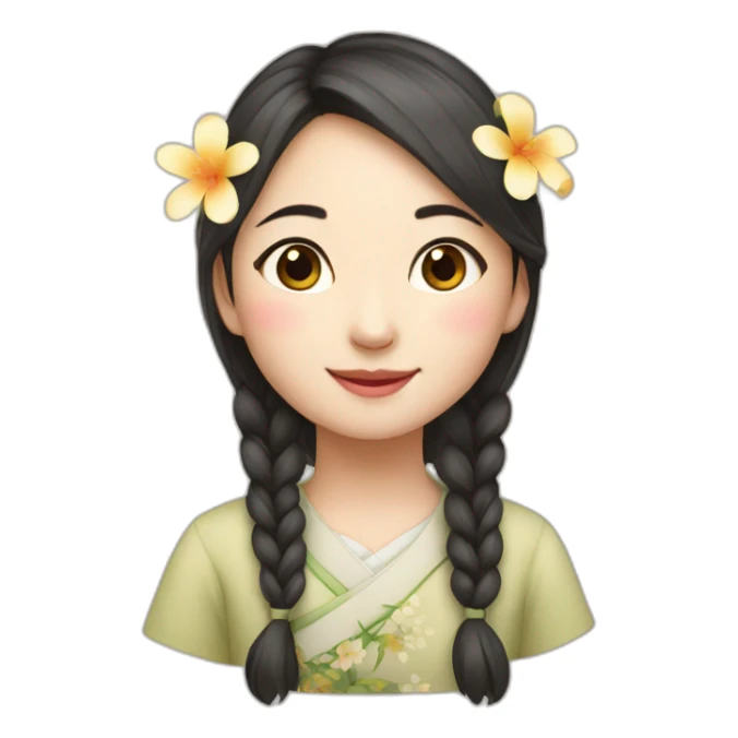 A Chinese girl with the warmth of spring sticker