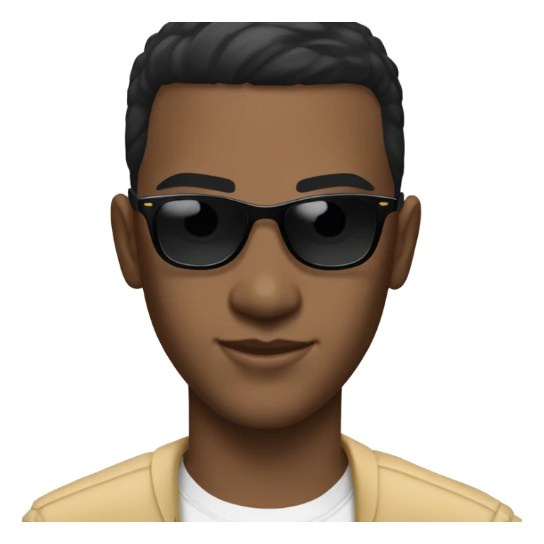 cool boy with black buzz cut hair and cartier sunglasses sticker