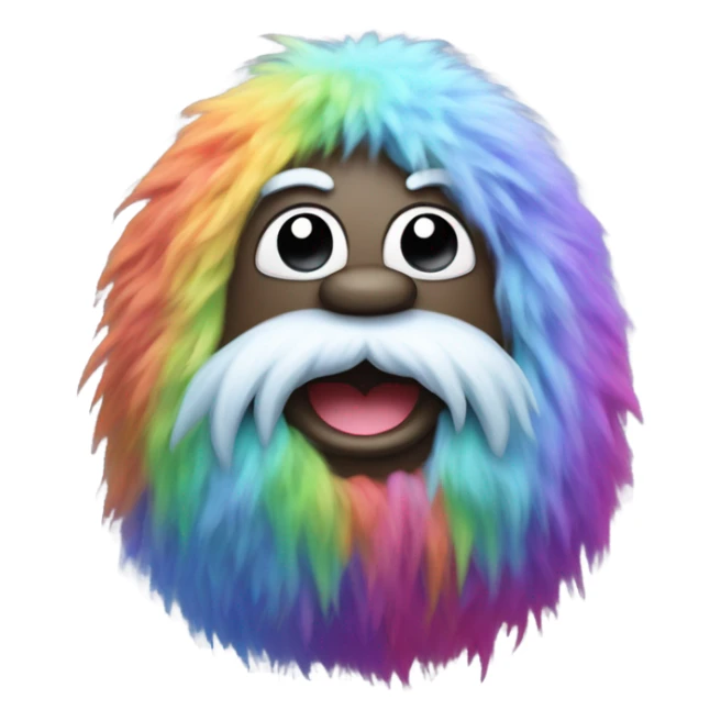 A rainbow yeti poop emoji sticker