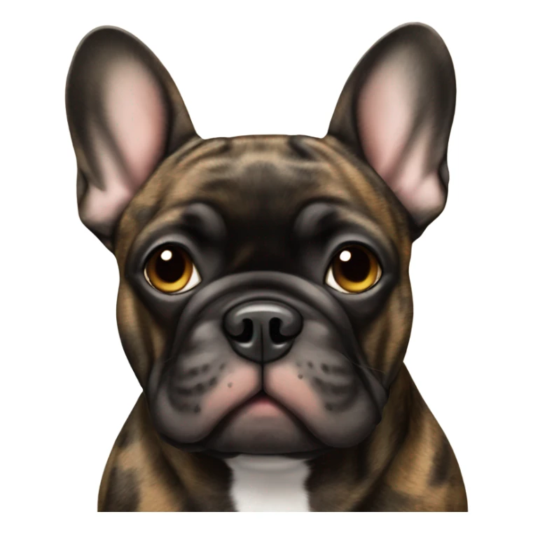 brindle black faced  brindle coat french bulldog sticker