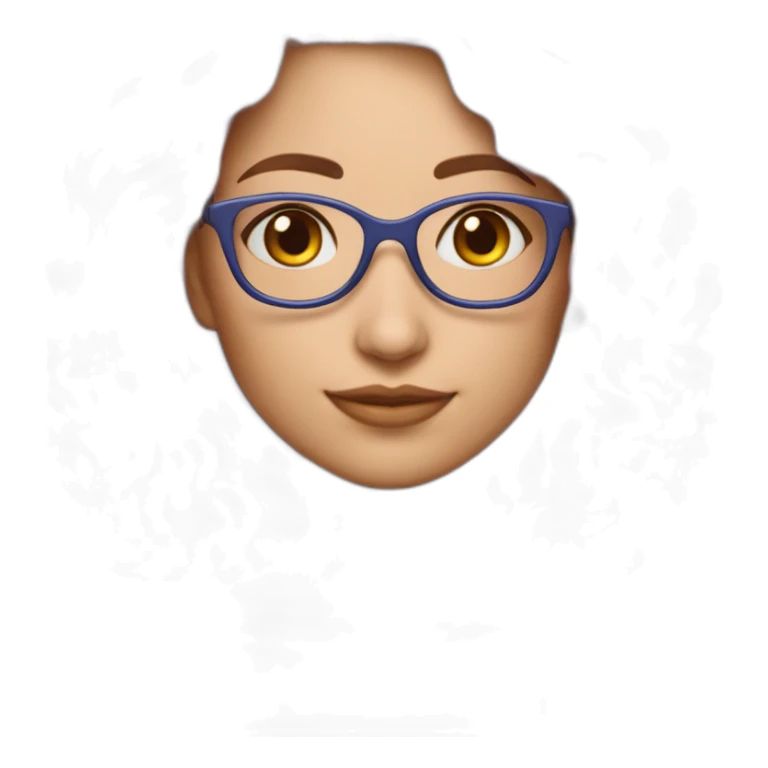 mujer teñida de pelo largo azul lentes rosa  sticker