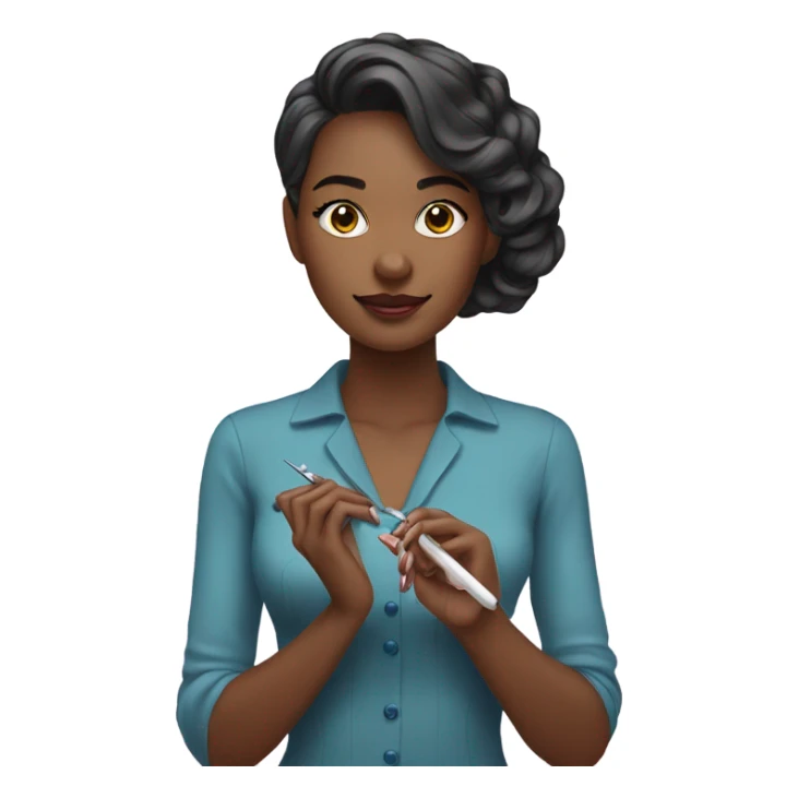 beauty master girl doing manicure sticker