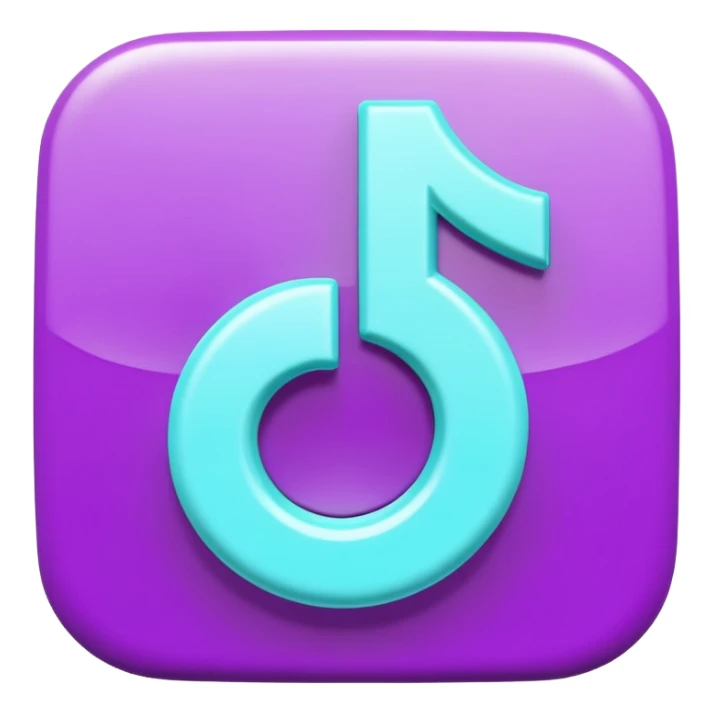 Purple and Cian Symbol of TikTok  sticker
