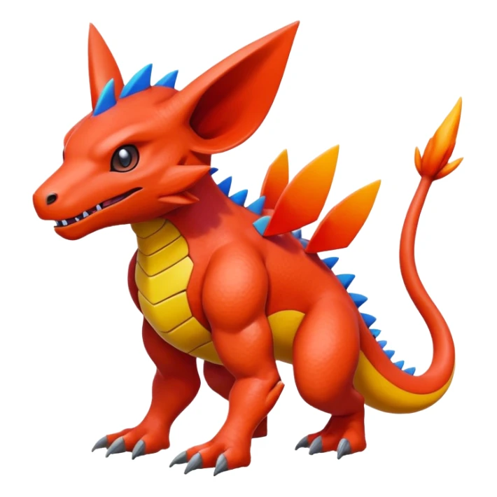  colorful modern Fakémon-Pokémon-Digimon-Vernid-creature (full body) sticker