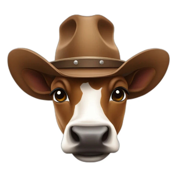 Vache avec un chapeau de cowboy sticker