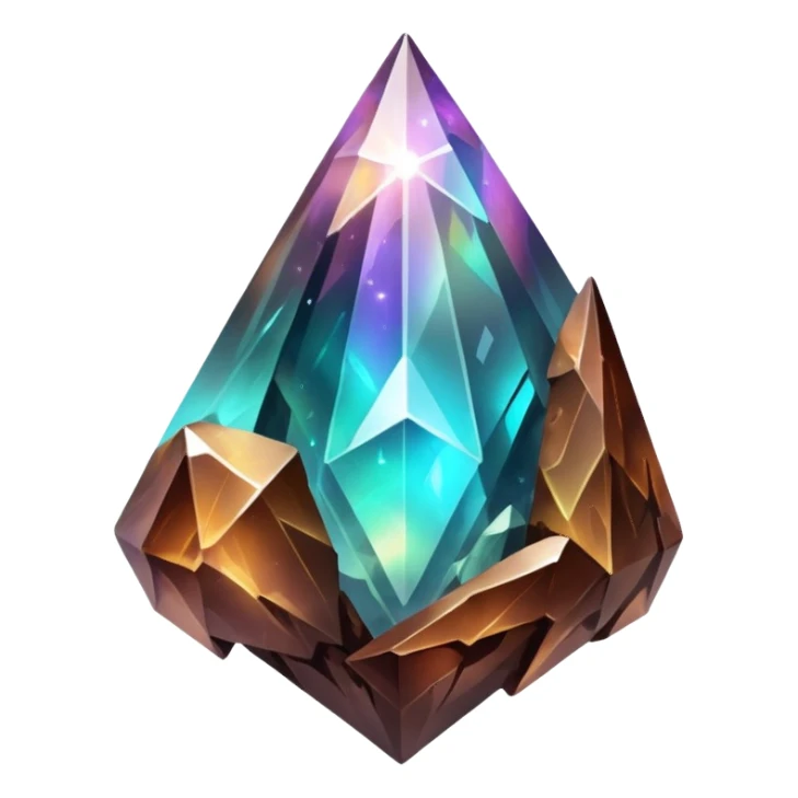 brown iridescent nebula crystal shard sticker