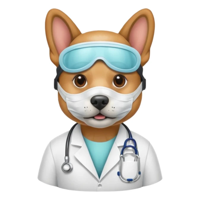 doctor dog Wearing Medical Mask sticker