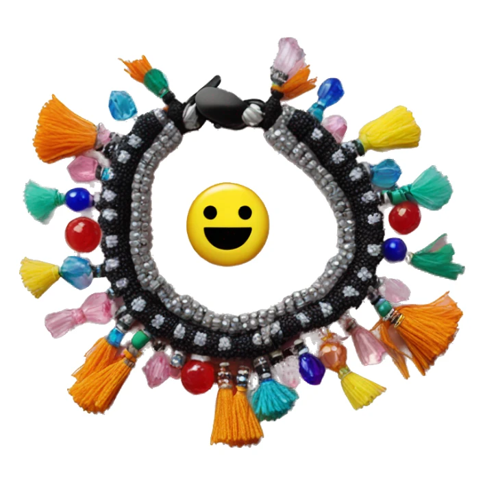 Beaded bracelet with beads that spell out raver sticker