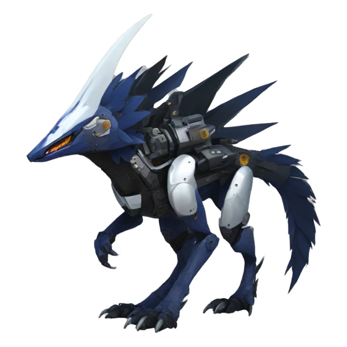 Edgy Futuristic Mechanical Sergal-raptor-nargacuga-vernid sticker