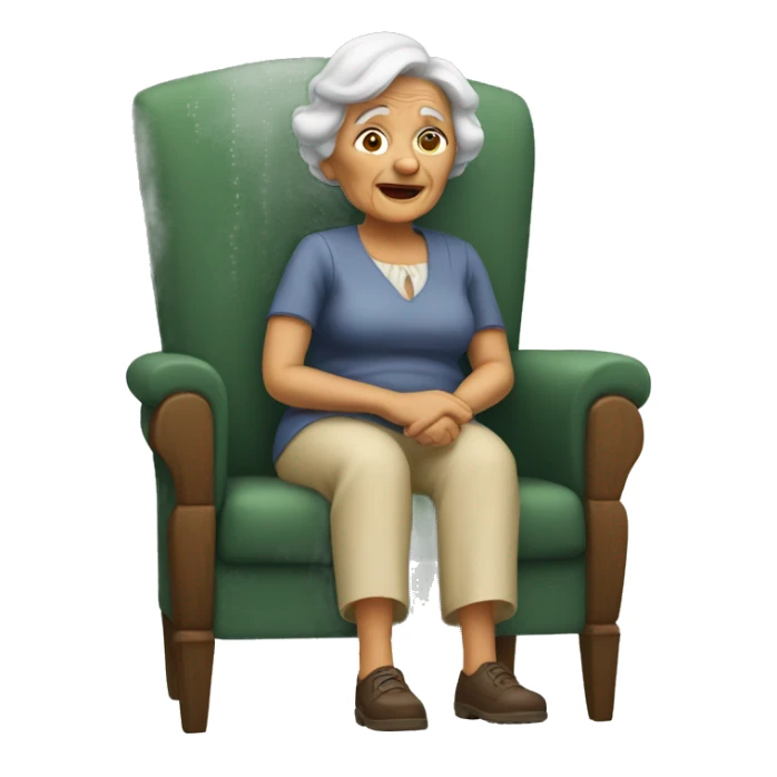 old women sitting in chair sticker