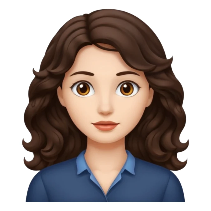 dalgalı saçlı esmer kadın sticker