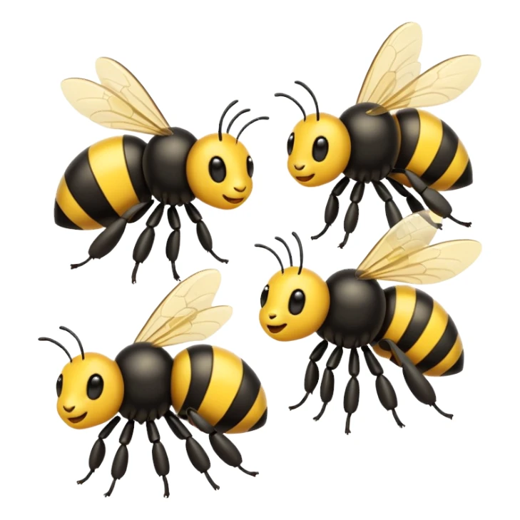 😊🥺 these emojis but with Bumblebees around it and its happy sticker