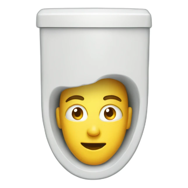 Persons head inside of toilet funny sticker