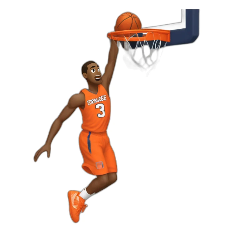 Syracuse orange male basketball player dunking a basketball  sticker