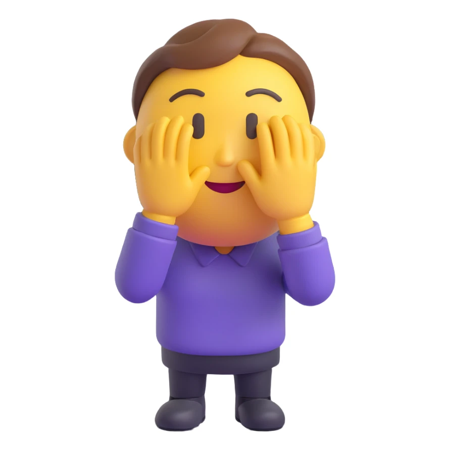 a person bowing politely with a warm and friendly feeling, 3D emoji style, no background, expression matching the Korean word '꾸벅' sticker