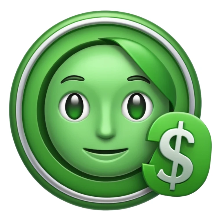 Cashapp emoji, a green dollar symbol with white background sticker