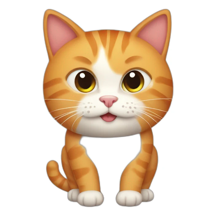 a ginger cat with a belly full of tuna sticker